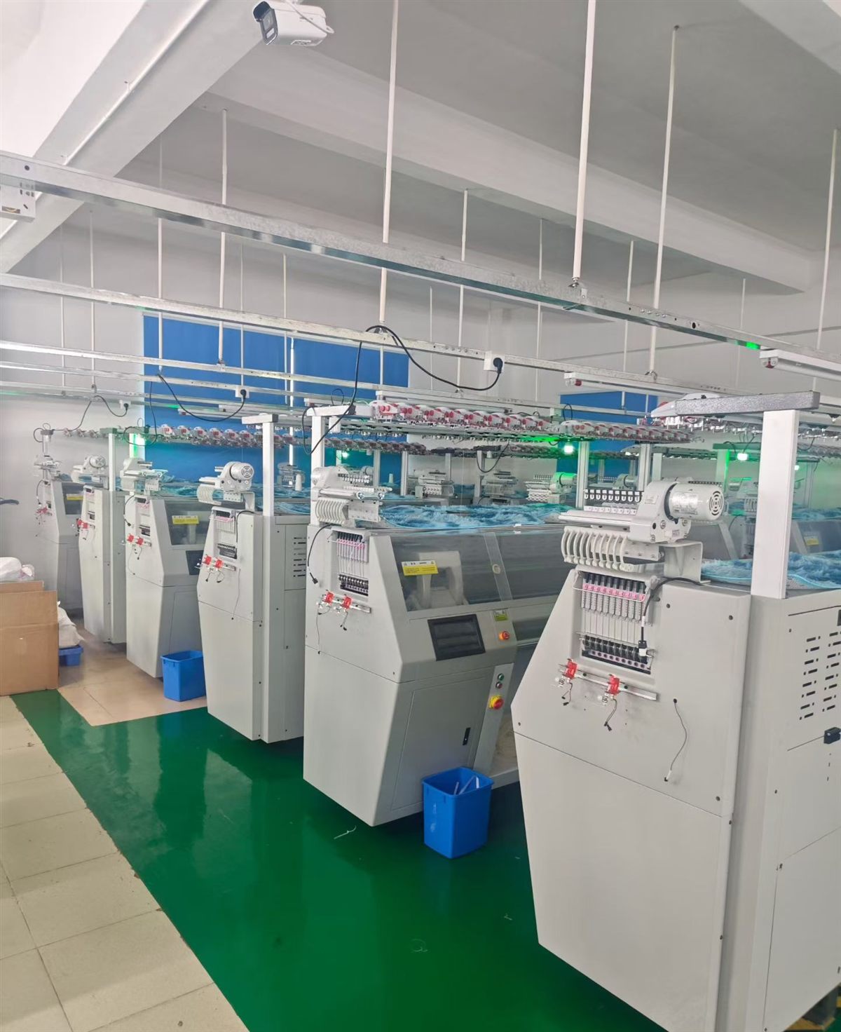 knitwear finishing and washing equipment in a Dongguan sweater factory