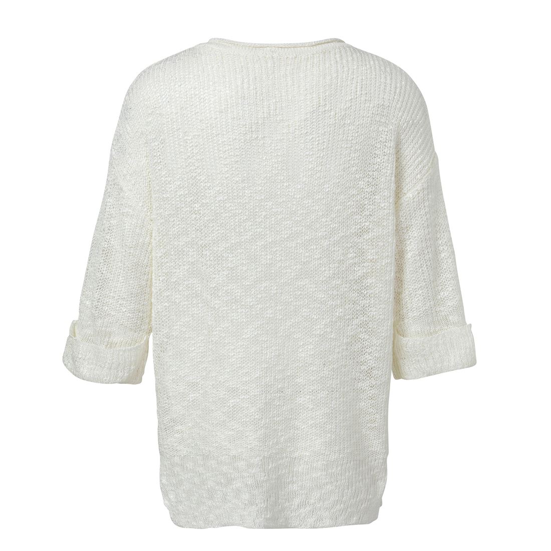 white knit polo used to illustrate sweater reorder quantities and size ratios